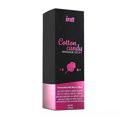 Съедобный массажный гель intt "Cotton Candy" со вкусом сахарной ваты и согревающим эффектом - 30 мл.