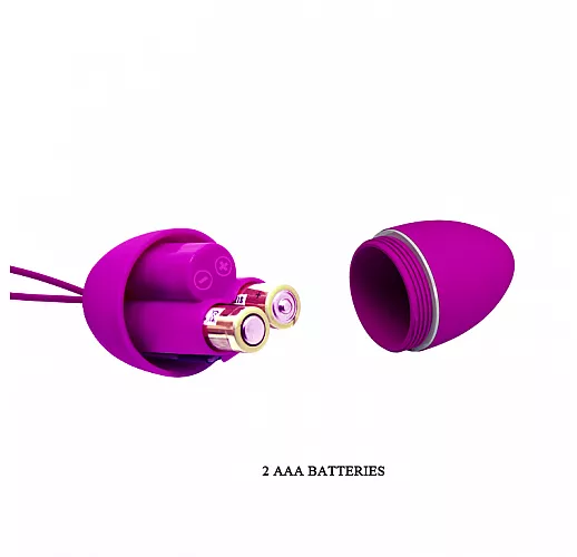 Лиловое виброяйцо Baile "Hyper Egg" с 10 режимами вибрации, силиконовой оболочкой и пультом ДУ