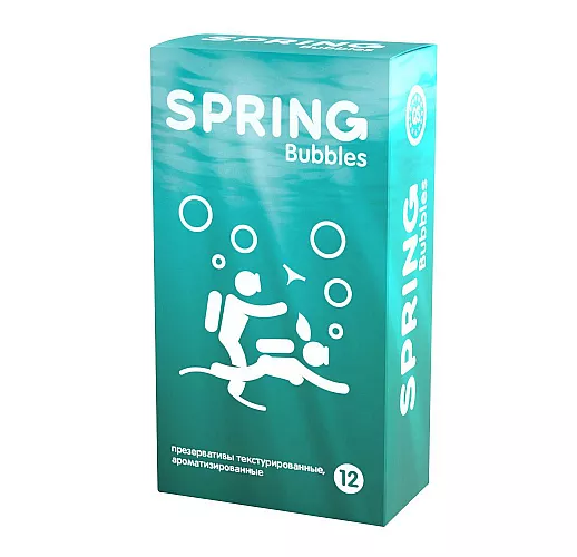 Презервативы SPRING BUBBLES с пупырышками - 12 шт.