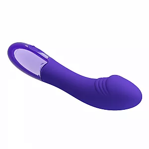 Вибратор цвета индиго Baile "Elemetal-Youth" с 30 режимами вибрации, USB - 19,3 см.