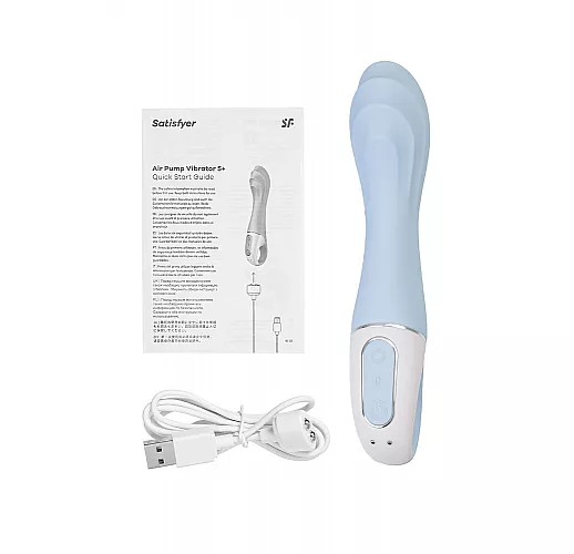 Надувной вибратор Satisfyer "Air Pump Vibrator 5+" 12 режимов, IPX7, USB, Bluetooth/App - 20 см.