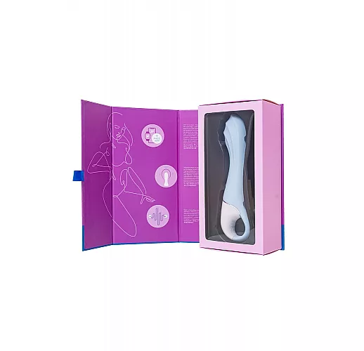 Надувной вибратор Satisfyer "Air Pump Vibrator 5+" 12 режимов, IPX7, USB, Bluetooth/App - 20 см.