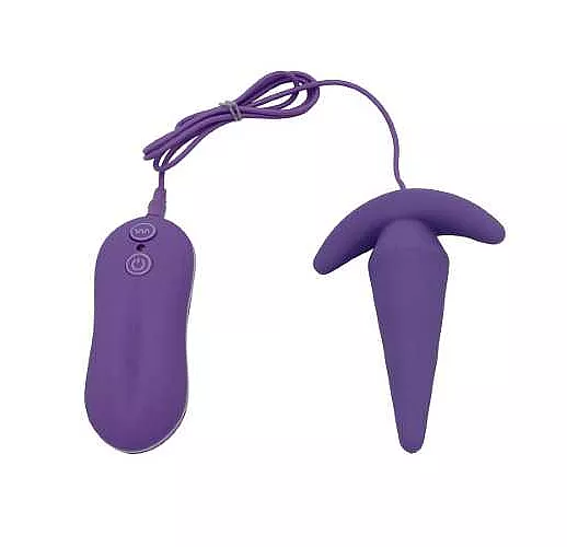 Фиолетовый анальный вибростимулятор Tower - 8,3 см.