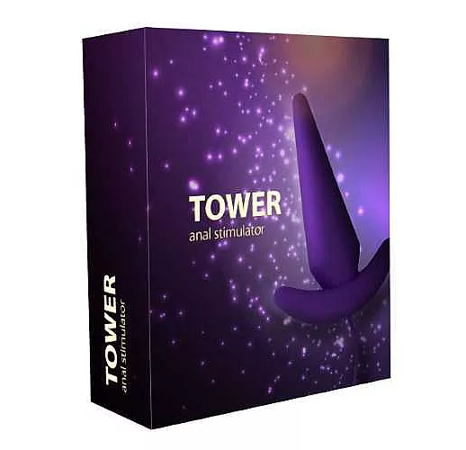 Фиолетовый анальный вибростимулятор Tower - 8,3 см.