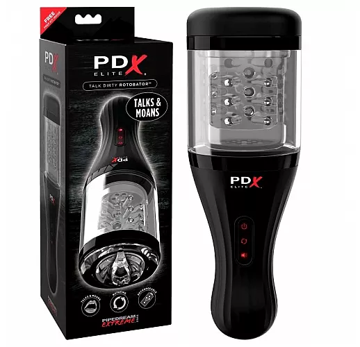 Автоматический мастурбатор PD╳ Elite "Talk Dirty Rotobator" 7 режимов ротации, голосовое с/в, USB