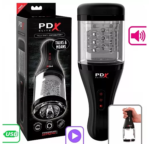 Автоматический мастурбатор PD╳ Elite "Talk Dirty Rotobator" 7 режимов ротации, голосовое с/в, USB
