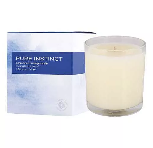Свеча для массажа с феромонами Pure Instinct True Blue - 147 гр.