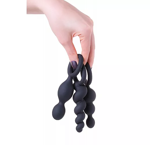Комплект разно-рельефных анальных стимуляторов Satisfyer "Booty Call Plugs" из силикона