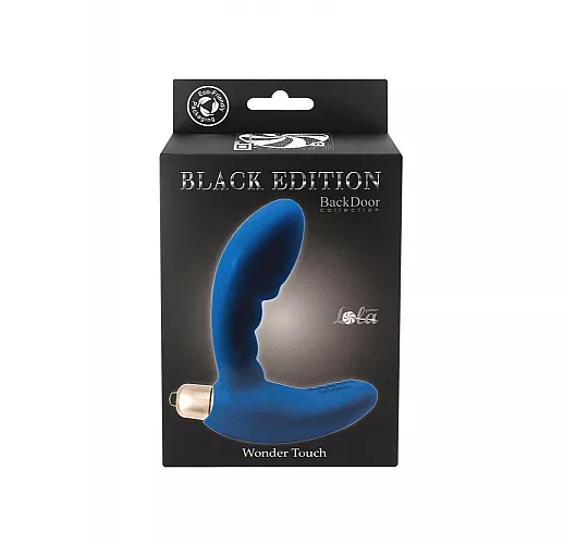 Классический силиконовый массажер простаты Wonder Touch Blue с 7 режимами вибрации - 12 см.