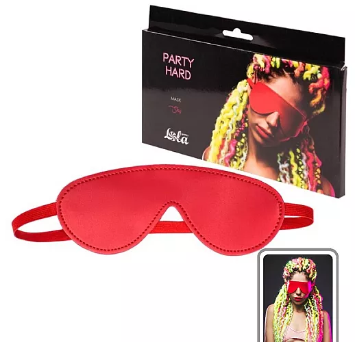 Эффектная закрытая маска Party Hard "Shy Red" с бархатистой подкладкой Эффектная закрытая маска Party Hard "Shy Red" с бархатистой подкладкой