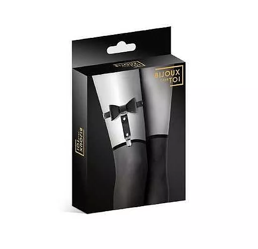 Подвязка с черным бантиком GARTER WITH BOW S-M-L