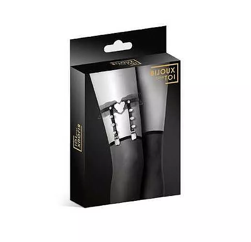 Подвязка с сердцем и шипами GARTER WITH HEART S-M-L черный