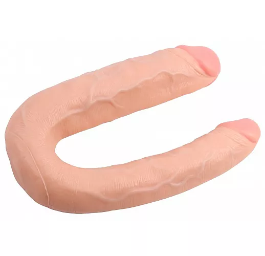 Двухсторонний фаллоимитатор Chisa "Her-Her Overlap # 01" телесного цвета