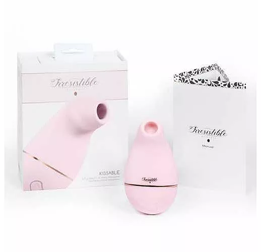 Розовый клиторальный вакуум-волновой массажер Irresistible Kissable