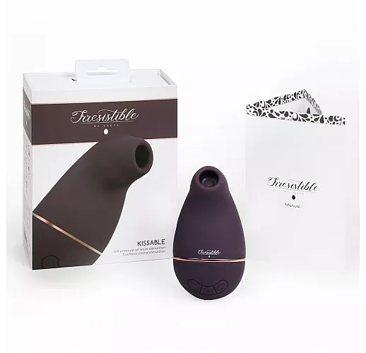 Фиолетовый клиторальный вакуум-волновой массажер Irresistible Kissable