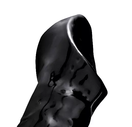 Внушительная чёрная насадка на член XR "Black Mamba" с рельефом для стимуляции и кольцом - 22,8 см.