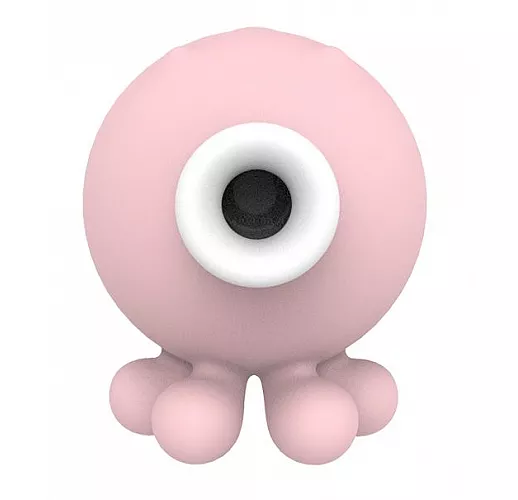 Нежно-розовый вакуумный клиторальный стимулятор-осьминог