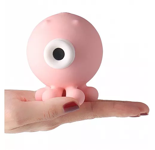 Нежно-розовый вакуумный клиторальный стимулятор-осьминог