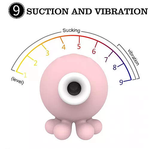 Нежно-розовый вакуумный клиторальный стимулятор-осьминог