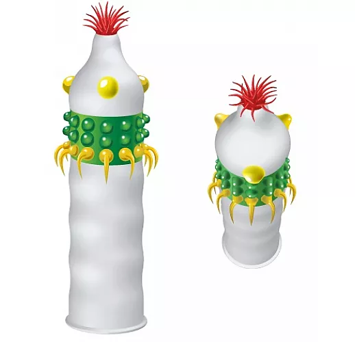 Презерватив Luxe Maxima "Сигара Хуана" с пучком шипов, выступающих наружу точек и шариков - 1 шт.