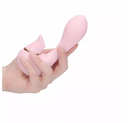 Розовый вакуум-волновой массажер с двойной стимуляцией Irresistible Mythical