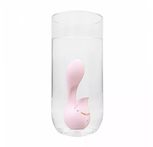 Розовый вакуум-волновой массажер с двойной стимуляцией Irresistible Mythical