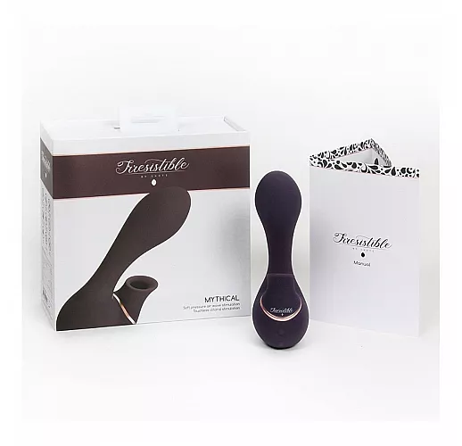 Фиолетовый вакуум-волновой массажер с двойной стимуляцией Irresistible Mythical