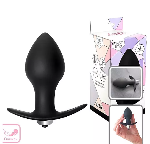 Силиконовая анальная пробка First Time "Bulb Anal Plug" с 7 режимами вибрации - 10 см.