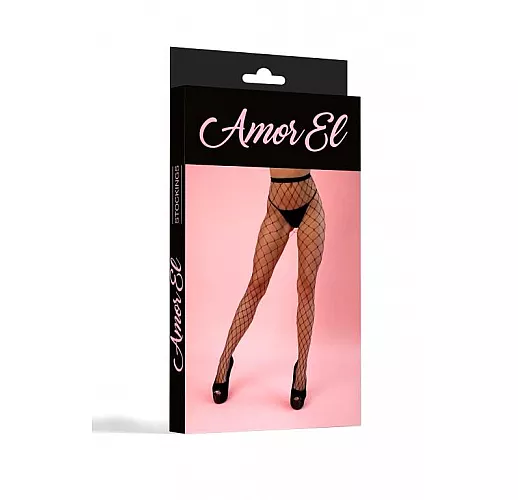 Колготы в крупную сетку Granada от Amor El чёрного цвета S-M-L