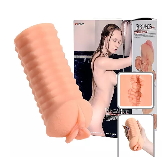 Двухслойный мастурбатор-вагина Kokos "Elegance.006" с внутренней имитацией структуры влагалища