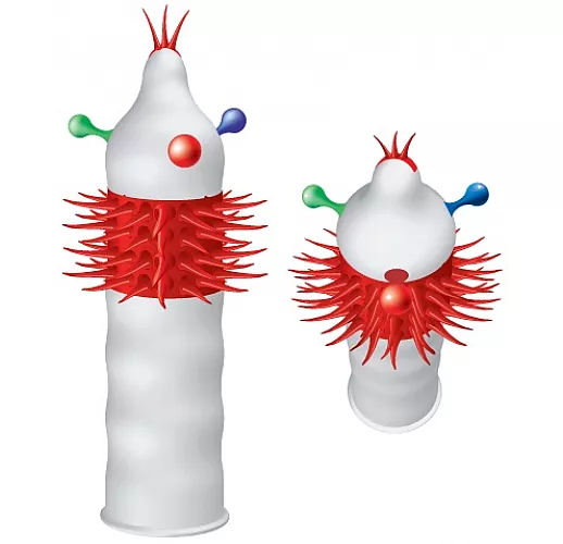 Презерватив Luxe Maxima "Французский связной" с шипами и шариками на ножках - 1 шт.