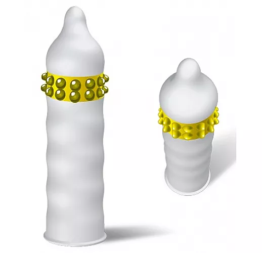 Презерватив Luxe Exclusive "Кричащий банан" с нежными пупырышками для массажа стеночек - 1 шт.