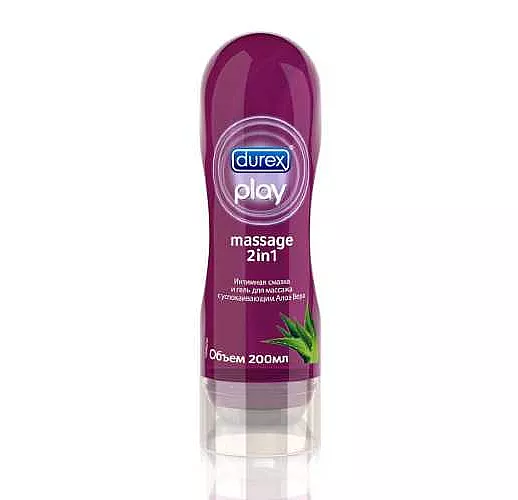 Интимная смазка и гель для массажа DUREX Play Massage 2in1 с алоэ вера - 200 мл.