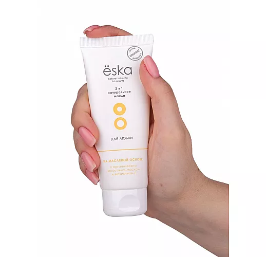 Натуральное масляное массажное масло Ёska "2в1" с нежным ароматом масел какао и кокоса - 75 мл.