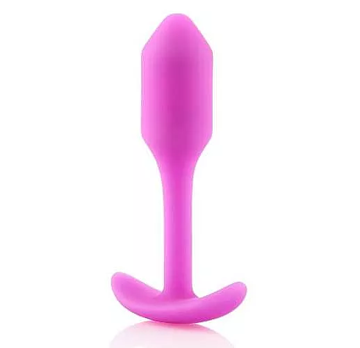 Розовая пробка для ношения B-vibe Snug Plug 1 - 9,4 см.