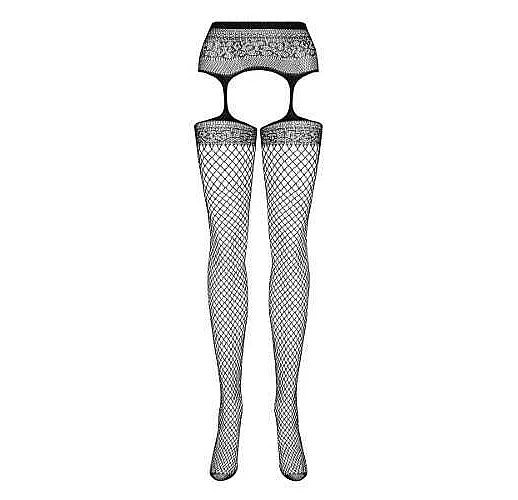 Ажурные колготы с вырезами на бёдрах S-M-L черный