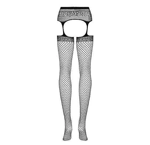 Ажурные колготы с вырезами на бёдрах S-M-L черный