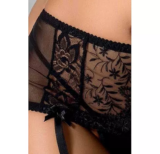 Ажурный комплект Jessie из 3 предметов L-XL черный