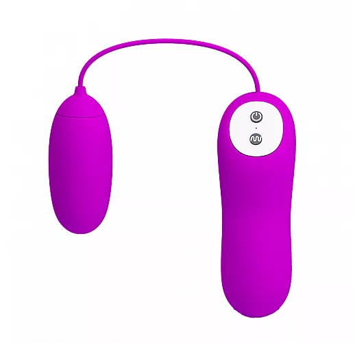 Гладкое силиконовое виброяичко Baile "Eunice" с 12 режимами вибрации и пультом управления