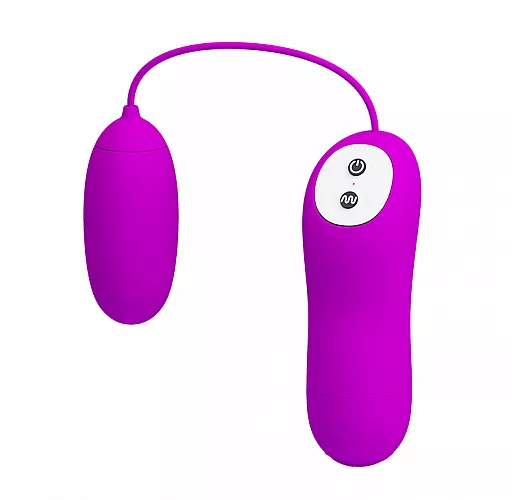 Гладкое силиконовое виброяичко Baile "Eunice" с 12 режимами вибрации и пультом управления