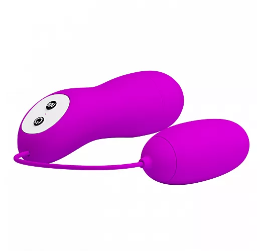 Гладкое силиконовое виброяичко Baile "Eunice" с 12 режимами вибрации и пультом управления