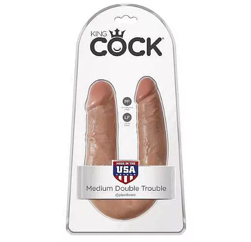 U-образный фаллоимитатор-мулат U-Shaped Medium Double Trouble - 34,6 см.