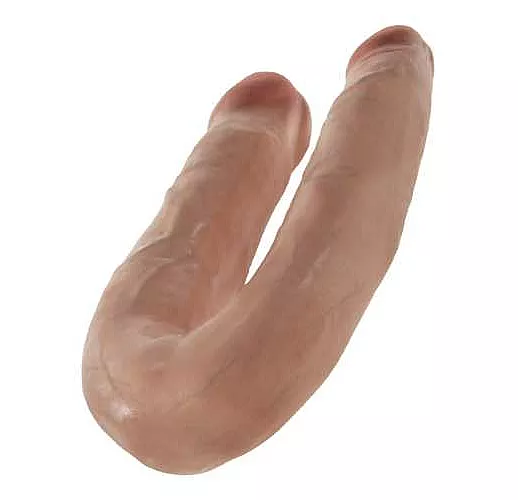 U-образный фаллоимитатор-мулат U-Shaped Medium Double Trouble - 34,6 см.