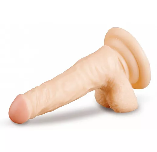 Телесный фаллоимитатор на присоске - 16 см.