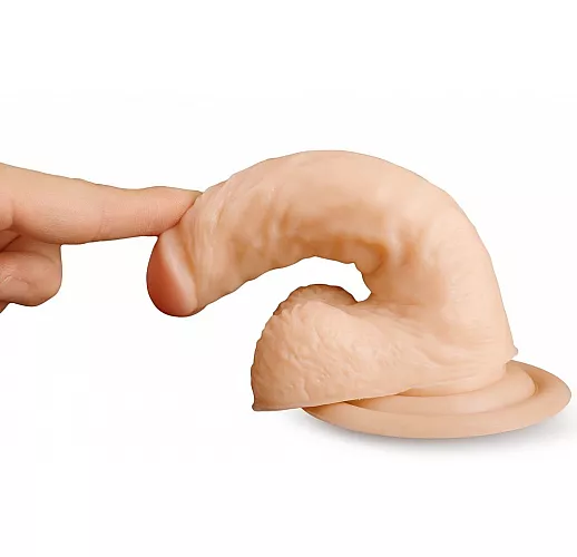 Телесный фаллоимитатор на присоске - 16 см.