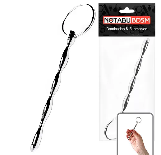 Металлический уретральный катетер Notabu "Probe" волновидный - 11,5 см., ⌀ 0.8 см.