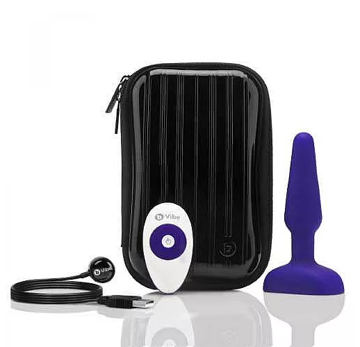 Фиолетовая анальная вибропробка с 3 источниками вибрации TRIO REMOTE CONTROL PLUG  PURPLE - 13,5 см.