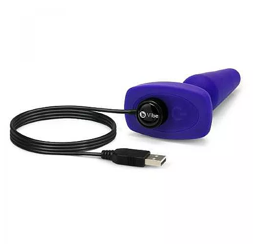 Фиолетовая анальная вибропробка с 3 источниками вибрации TRIO REMOTE CONTROL PLUG  PURPLE - 13,5 см.