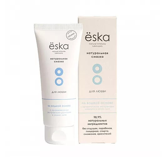 Натуральный лубрикант на водной основе Ёska с экстрактами ромашки, семян льна и алоэ вера - 75 мл.