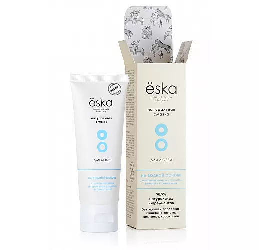 Натуральный лубрикант на водной основе Ёska с экстрактами ромашки, семян льна и алоэ вера - 75 мл.